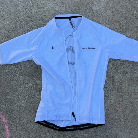 Pedal Mafia Tops - Pedal mafia short sleeve, great white Collab cycling jersey
